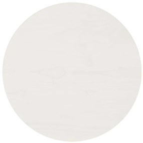 813652 vidaXL Плот за маса, бял, Ø40x2,5 см, бор масив