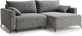 Сив шенилов сгъваем/с място за съхранение ъглов диван (десен ъгъл) Leon – Maison de Rêve