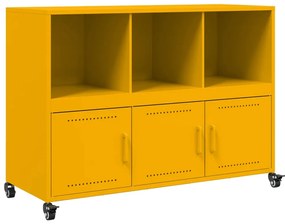 846737 vidaXL Бюфет, горчица жълто, 100,5x39x72 см, стомана