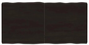 364027 vidaXL Плот за маса тъмнокафяв 120x60x(2-6) см обработен масивен дъб
