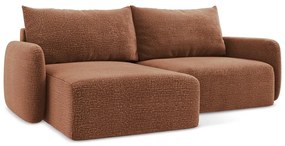 Разтегателен ъглов диван с място за съхранение в тухлен цвят (ляв ъгъл) Kalena – Makamii