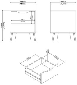 Нощно шкафче в бял и естествен цвят Ikast – Tvilum