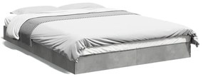 842024 vidaXL Рамка за легло, бетонно сиво, 140x200 см, инженерно дърво