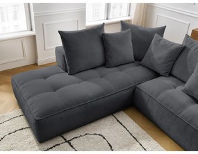 Тъмносив шенилов ъглов диван (десен ъгъл/L форма) Whesley – Bobochic Paris