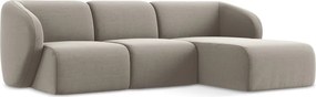 Светлокафяв кадифен ъглов диван (десен ъгъл) Lani – Makamii