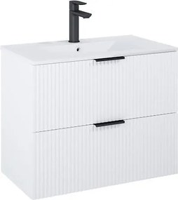 Шкаф Unik Reef с 2 чекмеджета и умивалник, 815 x 465 mm, matt white