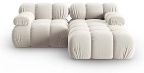 Бежов кадифен модулен ъглов диван (десен ъгъл) Bellis – Micadoni