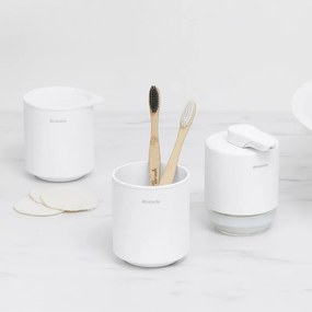 Стойка за четки за зъби Brabantia MindSet 1005685, Лесно почистване, Широк отвор, Минерално покритие, Бял