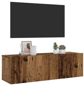 856018 vidaXL Стенни ТВ шкафове, старо дърво, 100x30x30 см, инженерно дърво
