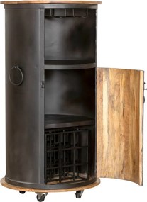 Черен метален шкаф за вино за 9 броя бутилки, 60x115 cm Luni – Interia Home &amp; Living