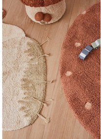 Памучен ръчно изработен детски килим подходящ за пране в тухлен и кремав цвят 120x120 cm Boletus – Lorena Canals