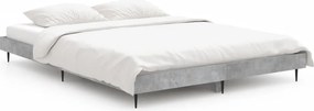 832289 vidaXL Рамка за легло, бетонно сиво, 135x190 см, инженерно дърво