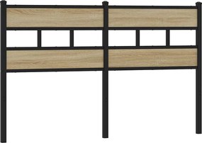 4017136 vidaXL Резервна табла за легло, дъб сонома, 150 см, желязо и инженерно дърво
