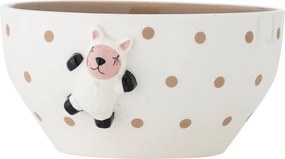 Бяла/кафява глинена детска купичка ø 14 cm Dolly – Bloomingville Mini