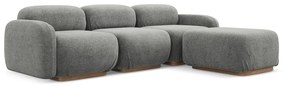Сив модулен ъглов диван от букле Ailani – Makamii