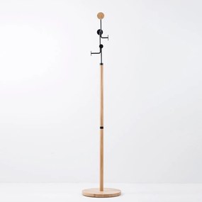 Подова етажерка от масивна дъбова дървесина с черни детайли Hook - Gazzda