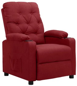 3093480 vidaXL Изправящ стол, виненочервен, текстил