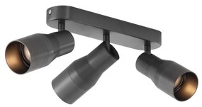 Кръгъл таванен прожектор тъмно сив GU10 50mm 3-светлинен - Stanley