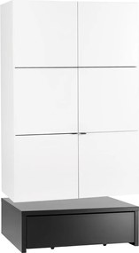 Гардероб Young 2-врата with drawer-107 x 53 x 194 cm.-White - Black
