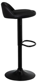 Черни бар столове в комплект от 2 бр. с регулируема височина от имитация на кожа (височина на седалката 72 cm) – Casa Selección