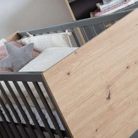 Детско креватче в сив и естествен цвят 60x120 cm Anna – Roba