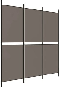 350212 vidaXL Параван за стая, 3 панела, антрацит, 150x180 cм, плат