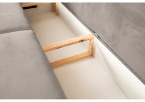 Бежов шенилов сгъваем/с място за съхранение диван 236 cm Silva – ELTAP