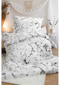 Черно-бяло спално бельо за единично легло от микроплюш 140x200 cm - Jerry Fabrics