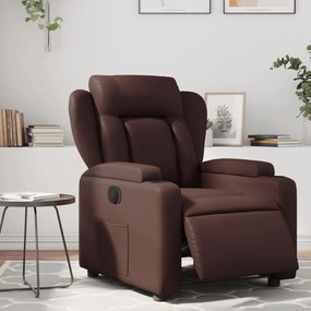 3204532 vidaXL Електрически наклоняем стол, кафяв, изкуствена кожа