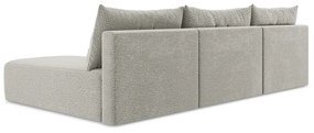 Светлосив разтегателен ъглов диван с място за съхранение Kalena – Makamii