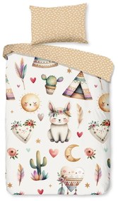 Бежово памучно детско спално бельо за детско креватче 100x135 cm Luz – Good Morning