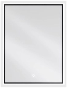 Mexen Erma огледало за баня с осветление 60 x 80 см, LED 6000K, противотечност, черна рамка - 9814-060-080-611-70