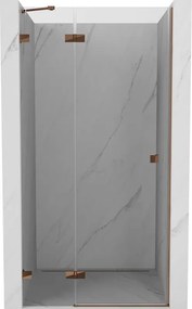 Mexen Lunar лява въртяща се душ кабина 125 см, прозрачна, розово злато - 834-125-000-60-00-L