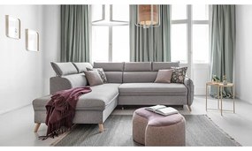 Светлосив ъглов разтегателен диван ляв ъгъл, Sweet Harmony - Miuform