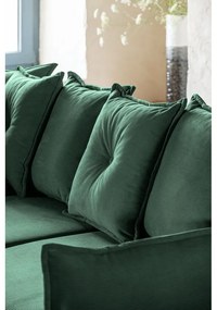 Ъглов разтегателен диван от зелен велур (ляв ъгъл/"U") Lazy Lukka - Miuform