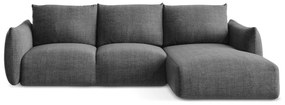 Тъмносив сгъваем ъглов диван (десен ъгъл) Leila – Makamii