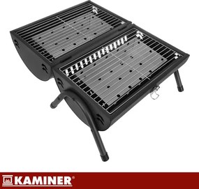 Туристическа скара на дървени въглища с капак