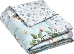 Синьо капитонирано покривало за легло 220x230 cm Avebury Floral – Catherine Lansfield