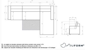 Кремав разтегателен модулен ъглов диван с място за съхранение (десен ъгъл) Lulu – Miuform