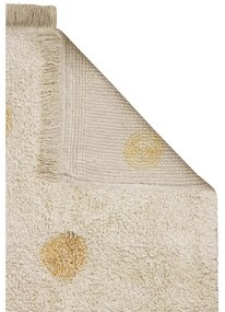 Ръчно изработен памучен детски килим подходящ за пране в цвят жълта охра и кремаво 120x160 cm Hippy Dots Honey – Lorena Canals