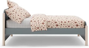 Детско легло сиво-зелено 90x190 cm от масивен бор с включена подматрачна рамка Enola – Marckeric