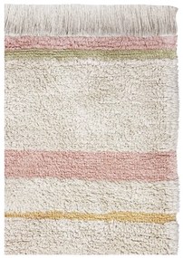 Розов и кремав ръчно изработен памучен килим подходящ за пране 140x200 cm Lanes Vintage Nude – Lorena Canals