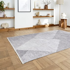 Светлосив килим със смес от памук подходящ за пране 122x170 cm Whisper – Think Rugs
