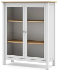 Витрина от бяла/естествена борова дървесина 90x110 cm Misti - Marckeric