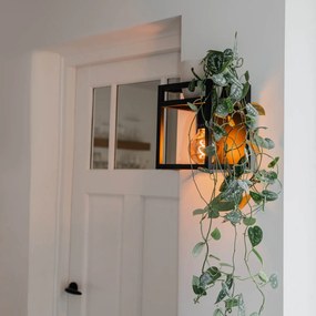 Индустриален стенен аплик черен с рафт - Cage Rack