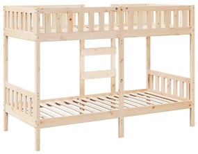 3308601 vidaXL Двуетажно легло, 90x200 см, борово дърво масив