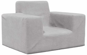 4104773 vidaXL Детски диван, светлосив, мек плюш