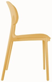 Жълт пластмасов трапезен стол Cheer – Leitmotiv