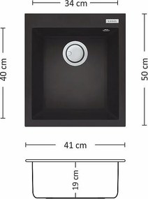 Leks BLOOM PLUS Композитна мивка за вграждане