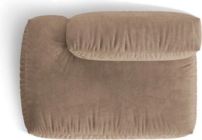 Светлокафяв кадифен модул за диван (ляв ъгъл) Martina – Micadoni